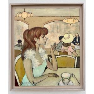 ” L’HEURE DU THÉ ” Simon Auguste ( 1909 - 1987 )