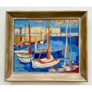 ” Bassin de Deauville ” André Raffin ( 1927  - 2005 )