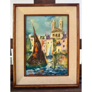 " Le Port de Bastia ”  AMEGLIO Mério (1897-1970)