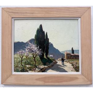 "almond Trees In Blossom In Provence" By Gustave Vidal (1895-1966)