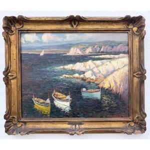 " Pêcheurs Méditerranéens " Max Bouvet ( 1854 - 1940 )