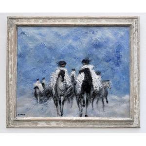 " Chevauchée à L' Aube " Claude Quiesse ( 1938 - )