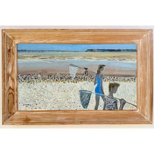 " Enfants aux épuisettes " Edouard Georges Mac-Avoy ( 1905 - 1991 )