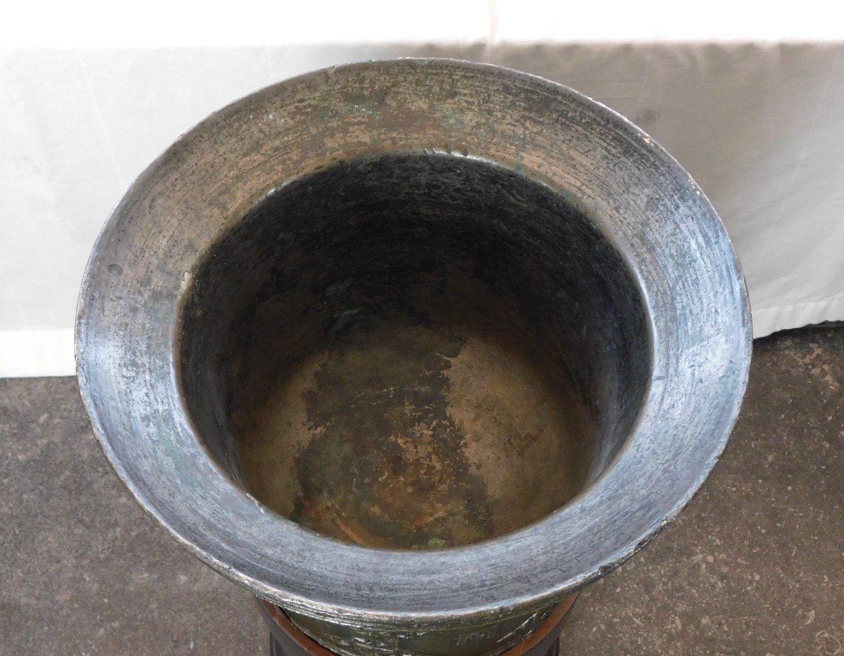 Rare Large Spanish Mortar, Cast By Marcos De La Lastra.-photo-1