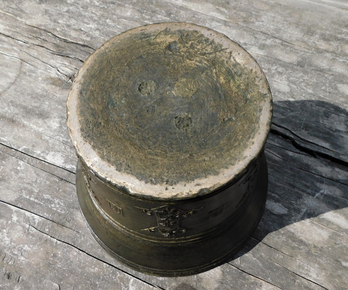 Rare Large Spanish Mortar, Cast By Marcos De La Lastra.-photo-8