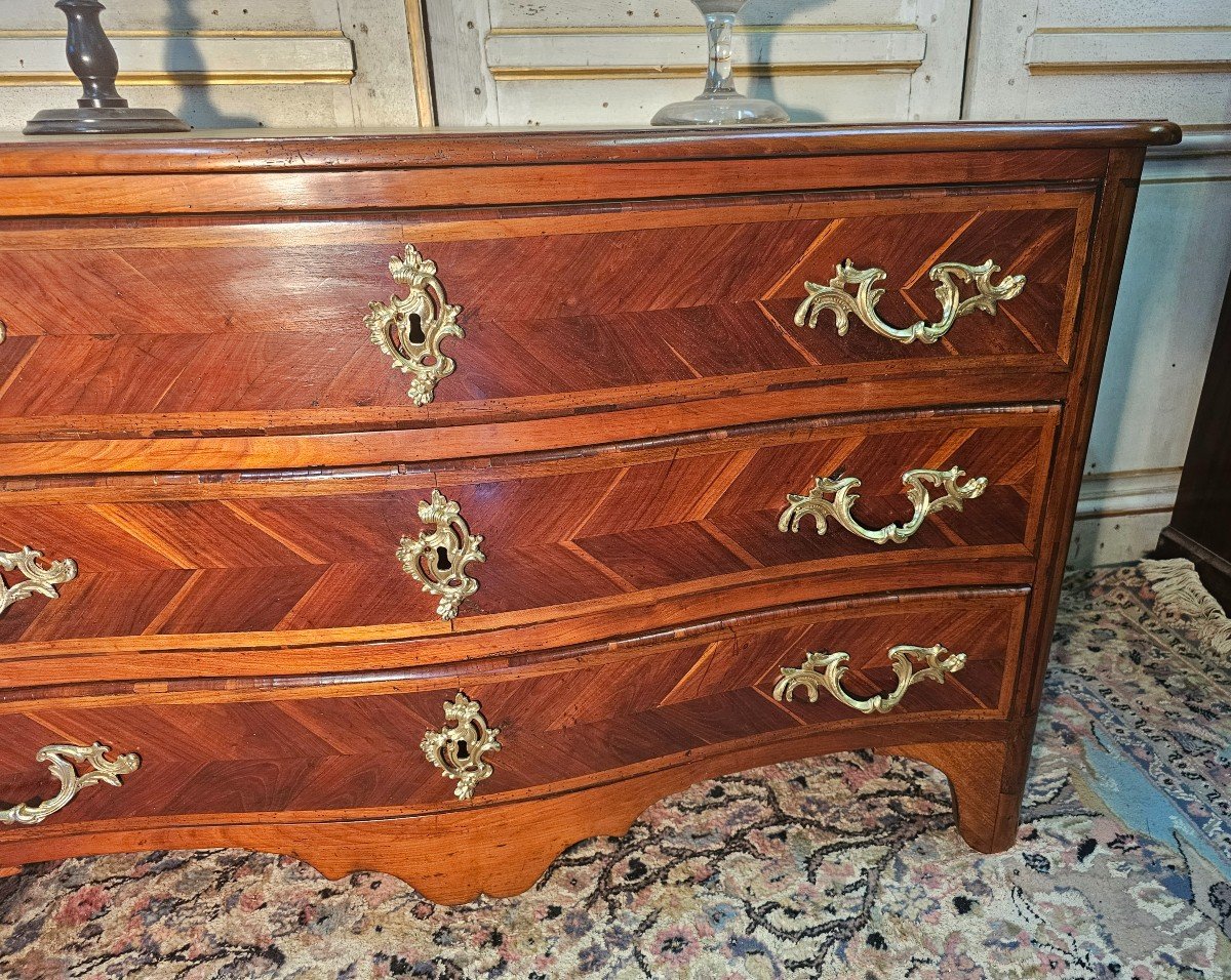 18th Century Curved Commode In Cherry-photo-3