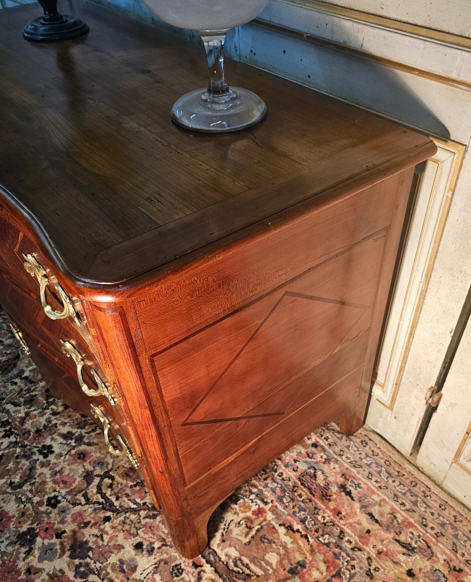 18th Century Curved Commode In Cherry-photo-1