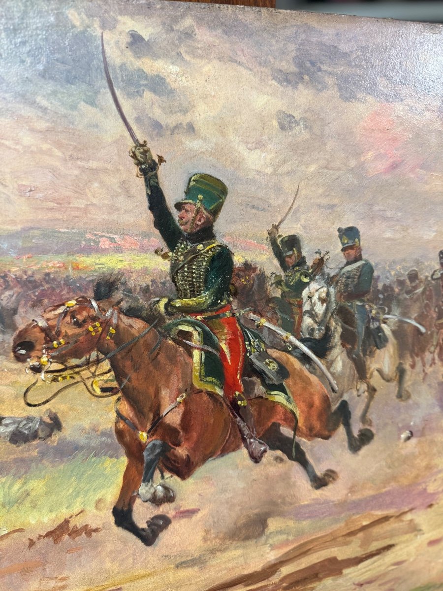 Tableau  Les Hussards Par Henri Dupray 1841-1909-photo-2