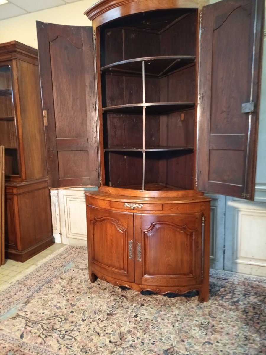 Large Curved Corner D Louis XV Period 18th Century -photo-2