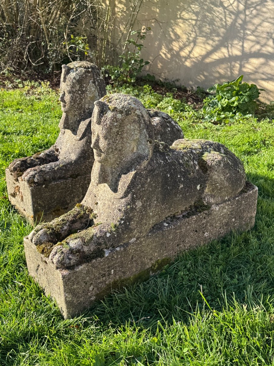 Pair Of Sphinxes From The Early 20th Century -photo-1