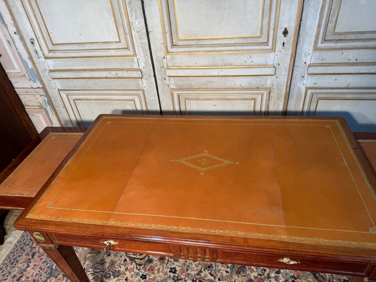 Louis XVI Style Desk In Mahogany And Bronzes -photo-4