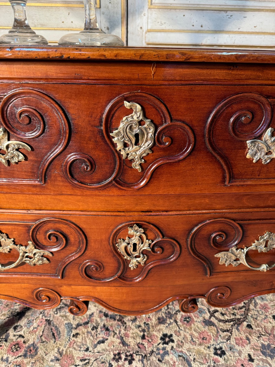 Commode D’époque Louis XV En Cerisier 18 Eme Siècle -photo-3