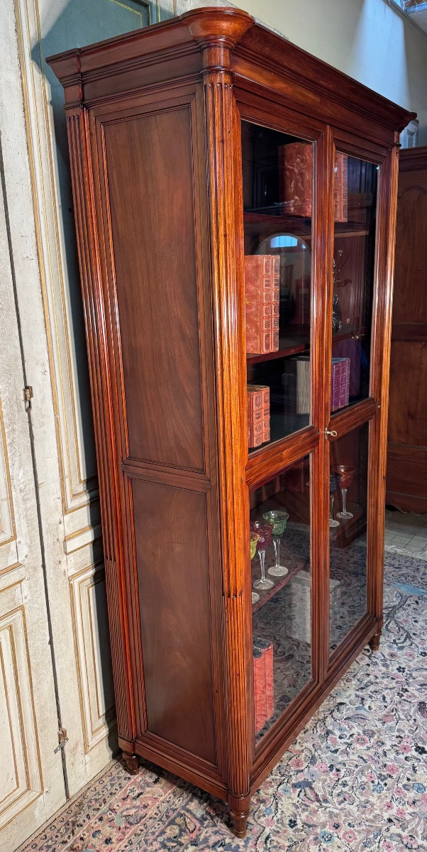 Large Louis XVI Mahogany Library, 19th Century -photo-3