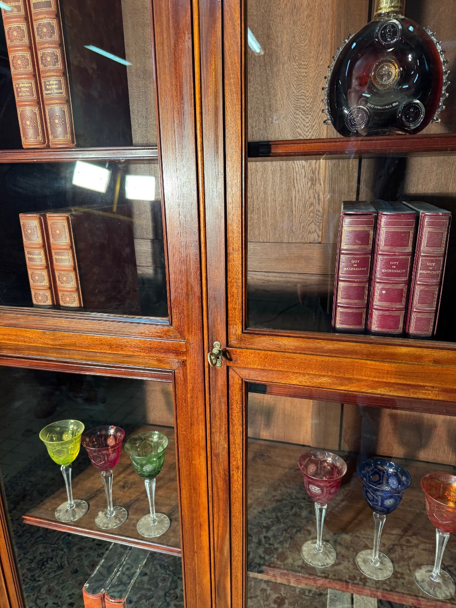 Large Louis XVI Mahogany Library, 19th Century -photo-1