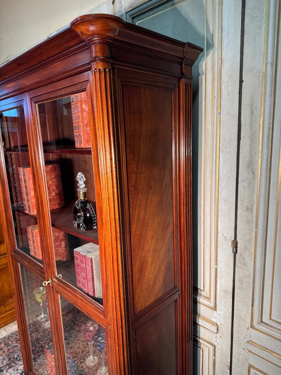 Large Louis XVI Mahogany Library, 19th Century -photo-2