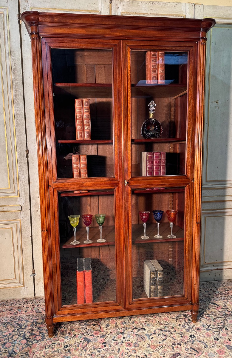 Large Louis XVI Mahogany Library, 19th Century 