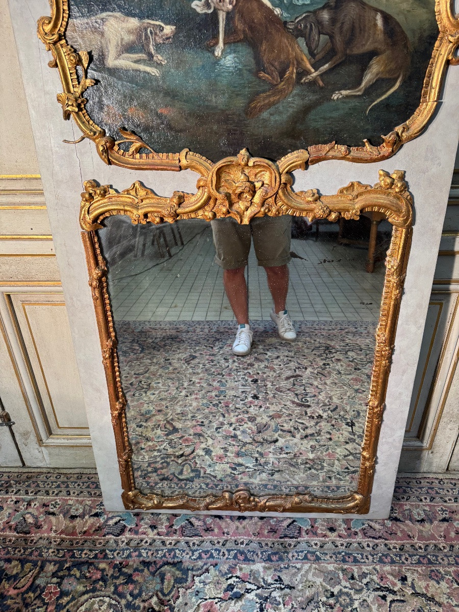 18th Century Trumeau Painting In The Style Of Oudry -photo-3
