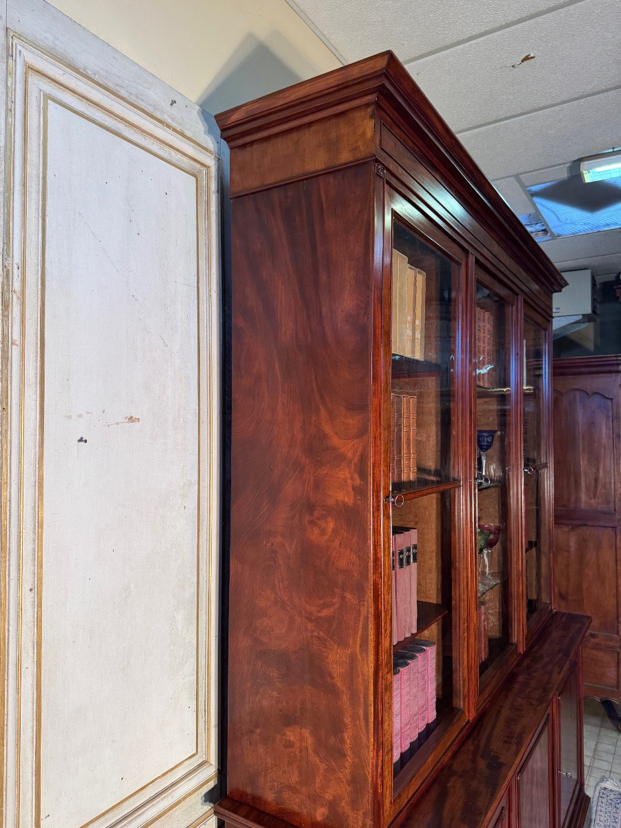 Large 19th Century Mahogany Bookcase -photo-7