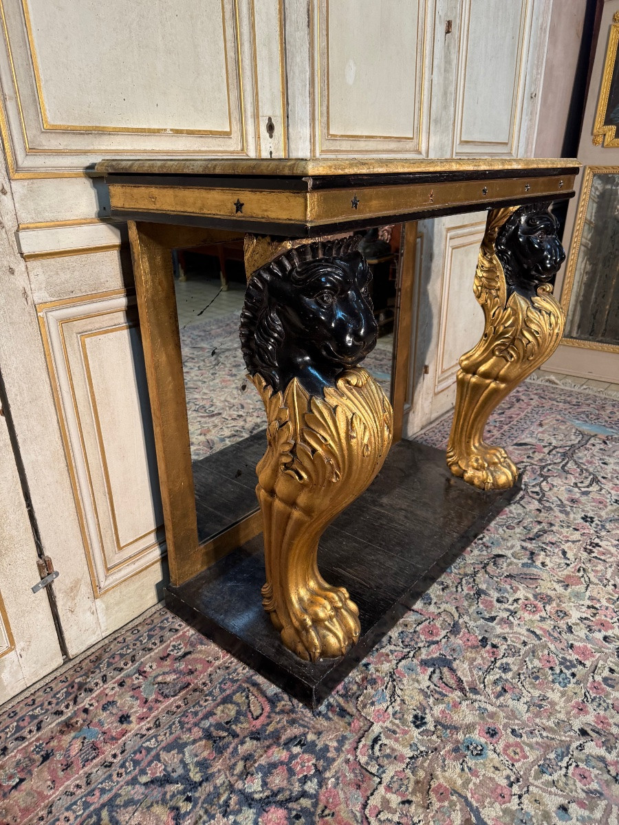 19th Century Empire Carved Wood Console Table -photo-4