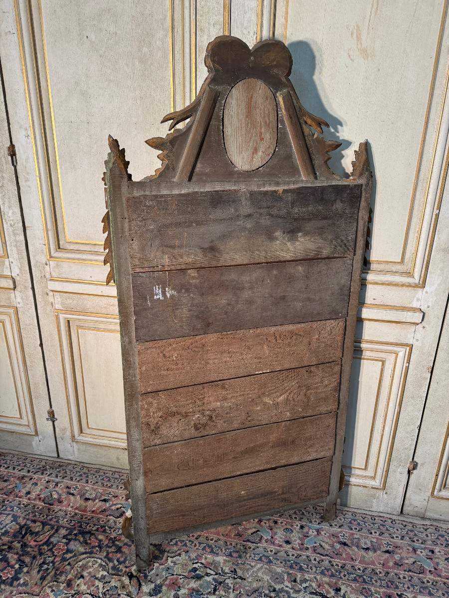 Miroir Louis XVI En Bois Doré Et Sculpté -photo-2