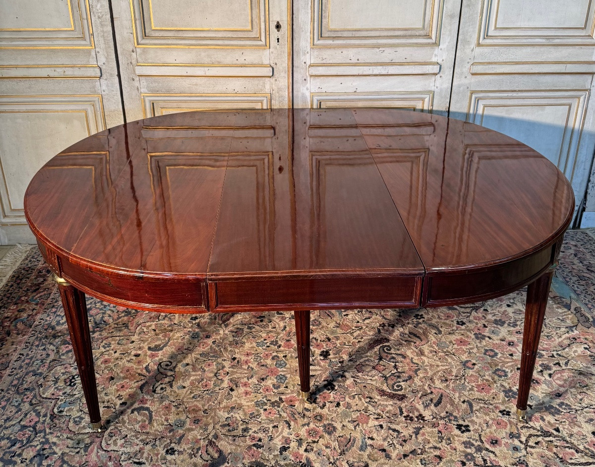 Large Louis XVI Period Mahogany Dining Table, 18th Century -photo-2