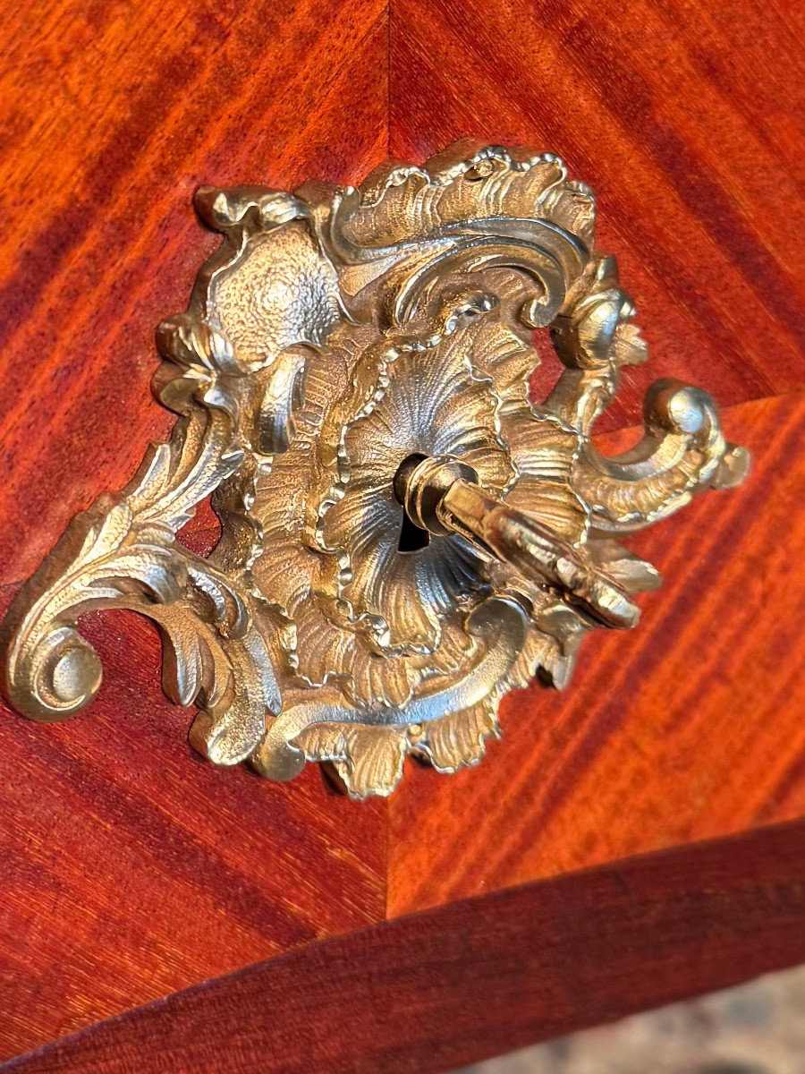 Grand Bureau Plat De Style Louis XV 19 Eme -photo-3
