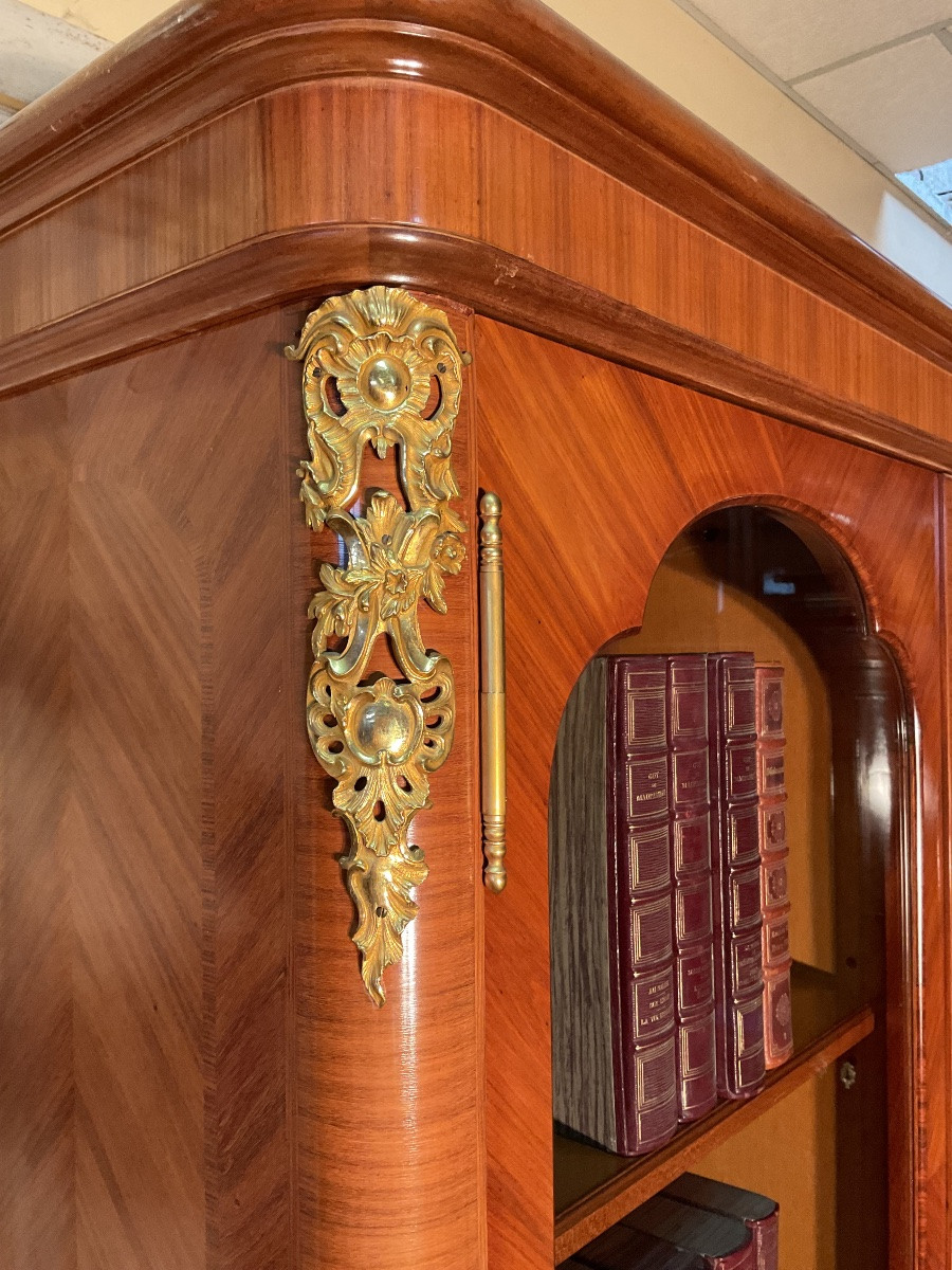 Rosewood And Bronze Bookcase -photo-4