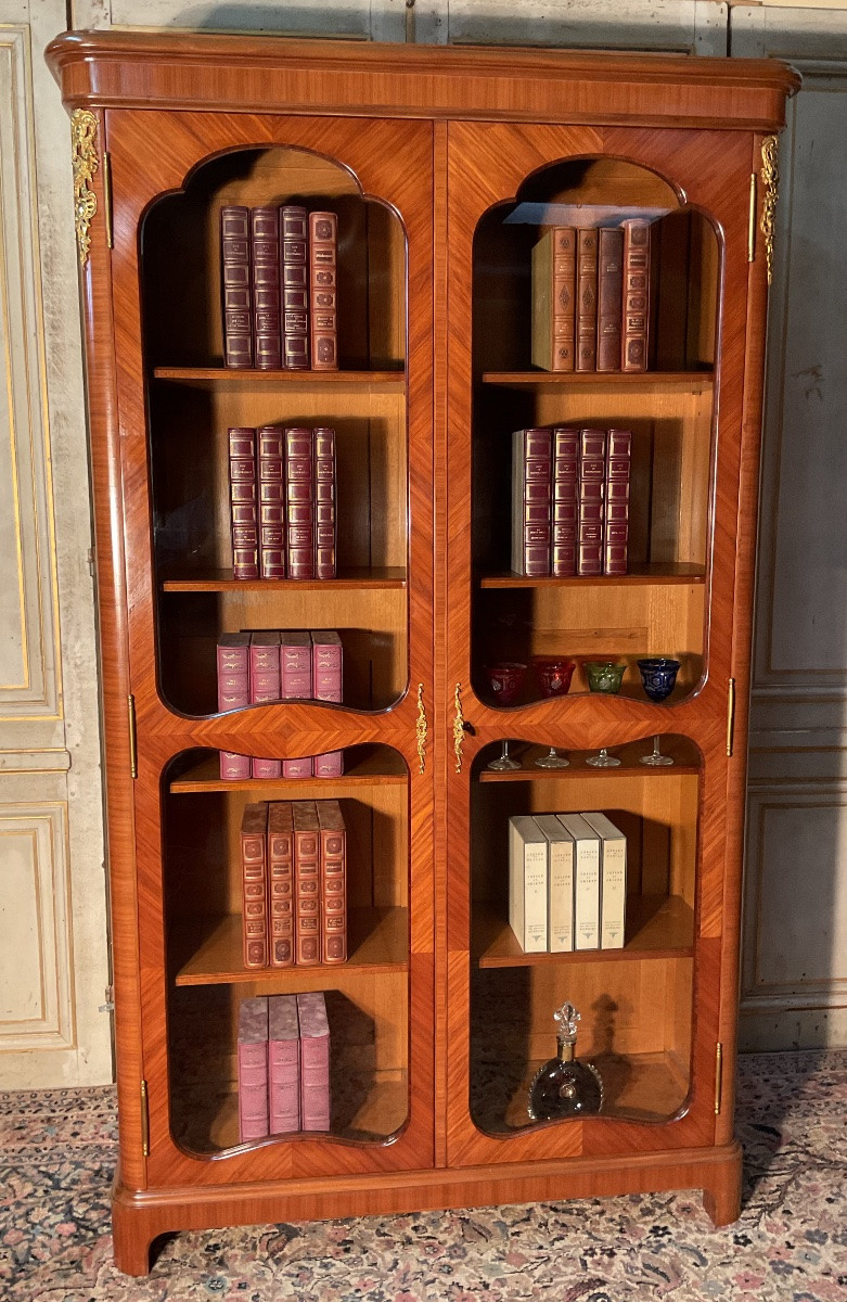 Rosewood And Bronze Bookcase -photo-4
