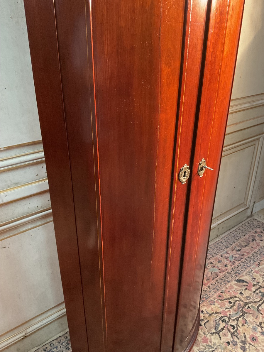 Louis XVI Period 18th Century Mahogany 2-door Corner Cabinet, Port Work -photo-1