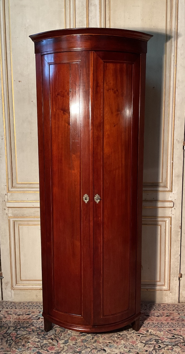 Louis XVI Period 18th Century Mahogany 2-door Corner Cabinet, Port Work 