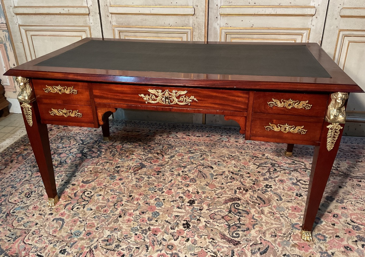 Empire Style Mahogany And Bronze Desk-photo-2
