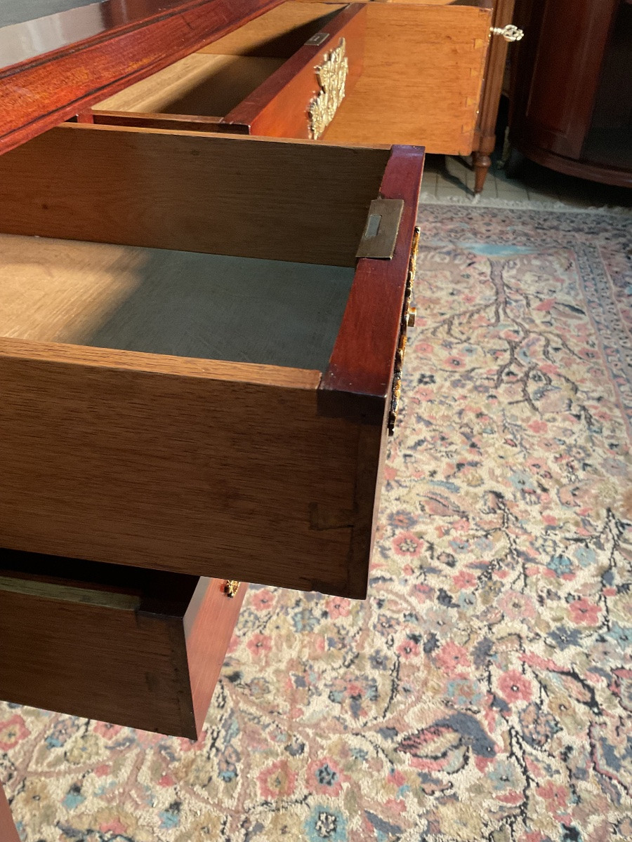 Empire Style Mahogany And Bronze Desk-photo-2