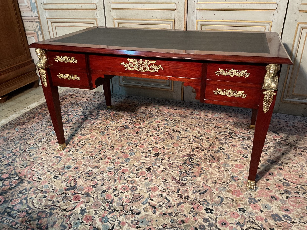 Empire Style Mahogany And Bronze Desk-photo-4