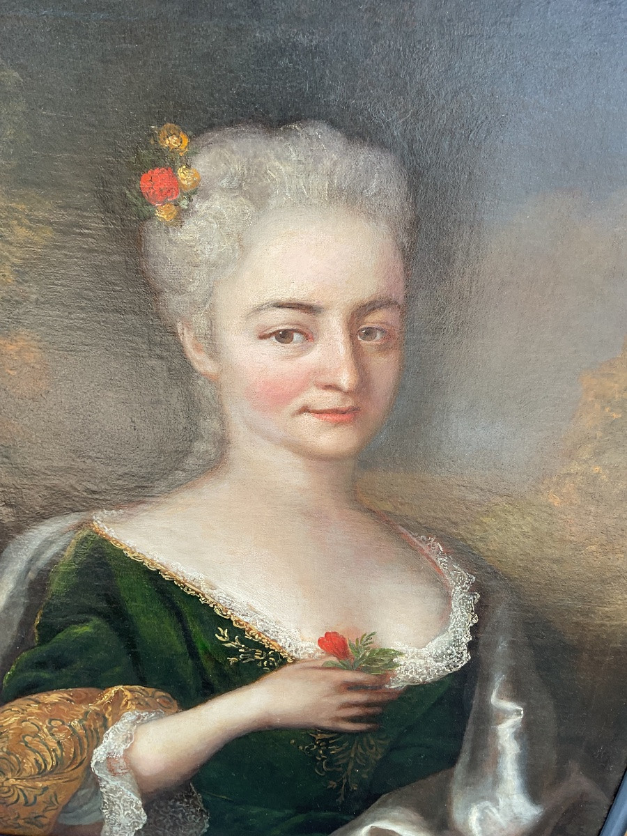  Tableau Portrait HST élégante du 18 eme siècle -photo-2