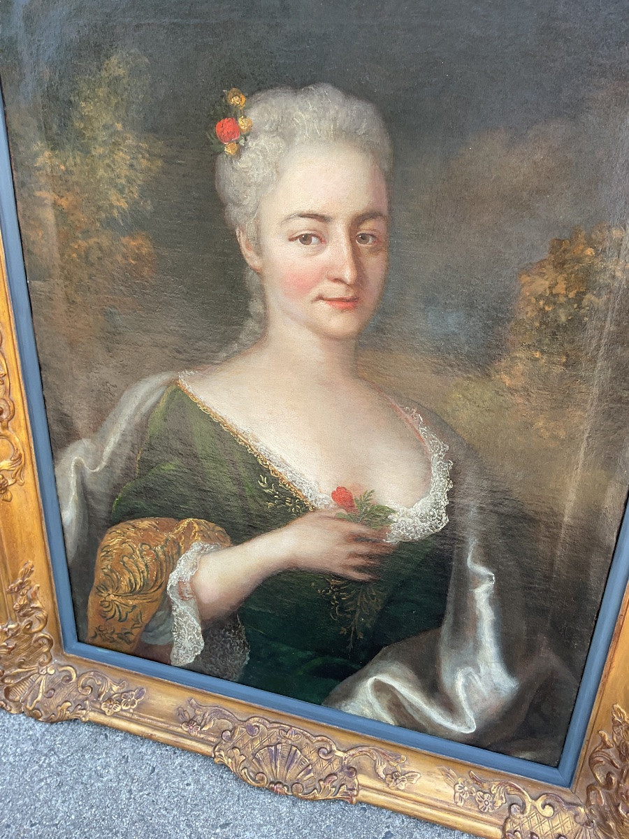  Tableau Portrait HST élégante du 18 eme siècle -photo-3