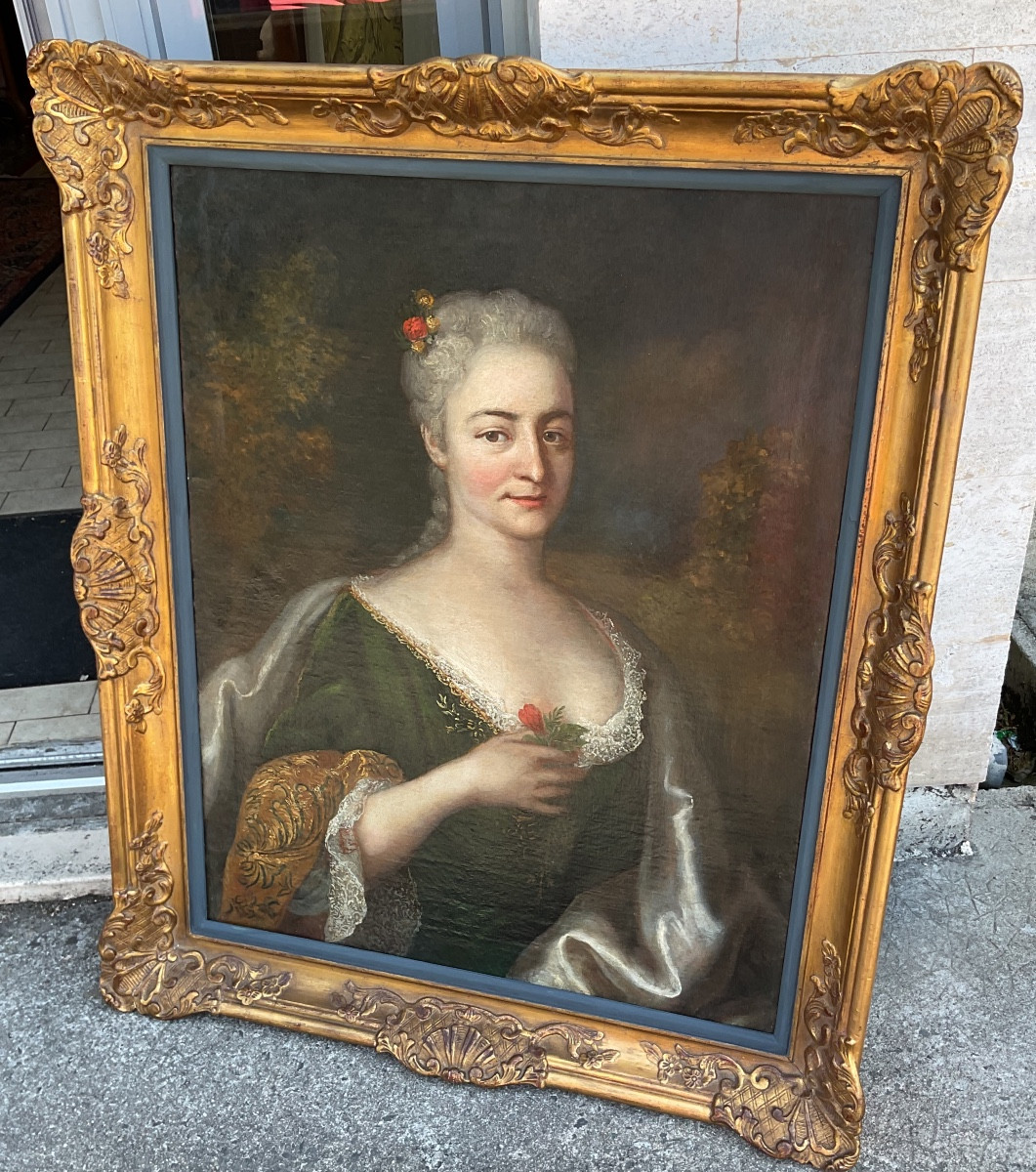  Tableau Portrait HST élégante du 18 eme siècle 