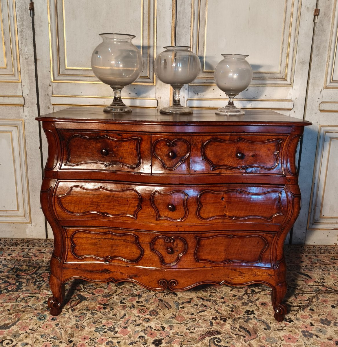 Small Louis XV Chest Of Drawers In Walnut, 18th Century -photo-2