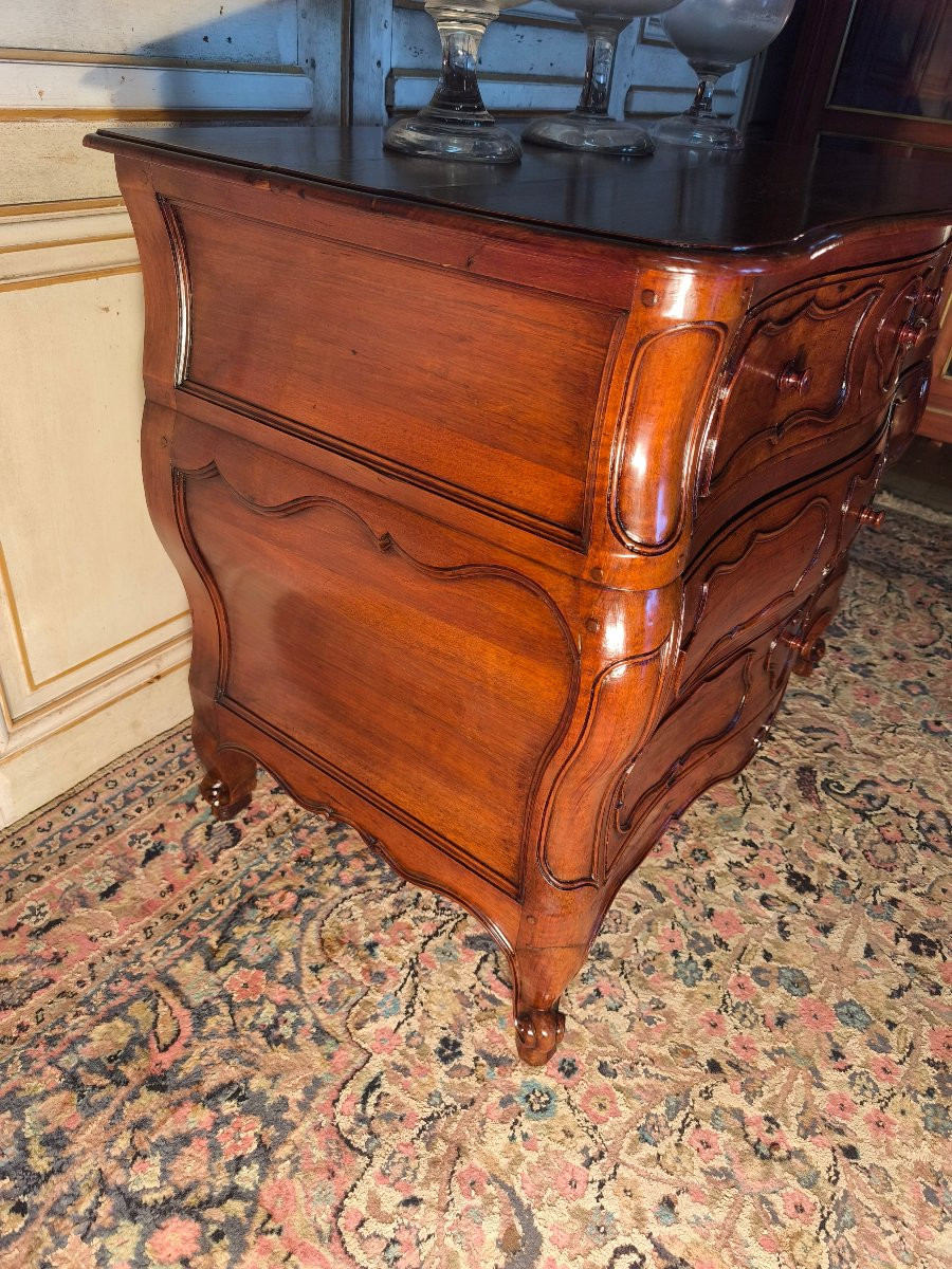 Small Louis XV Chest Of Drawers In Walnut, 18th Century -photo-3