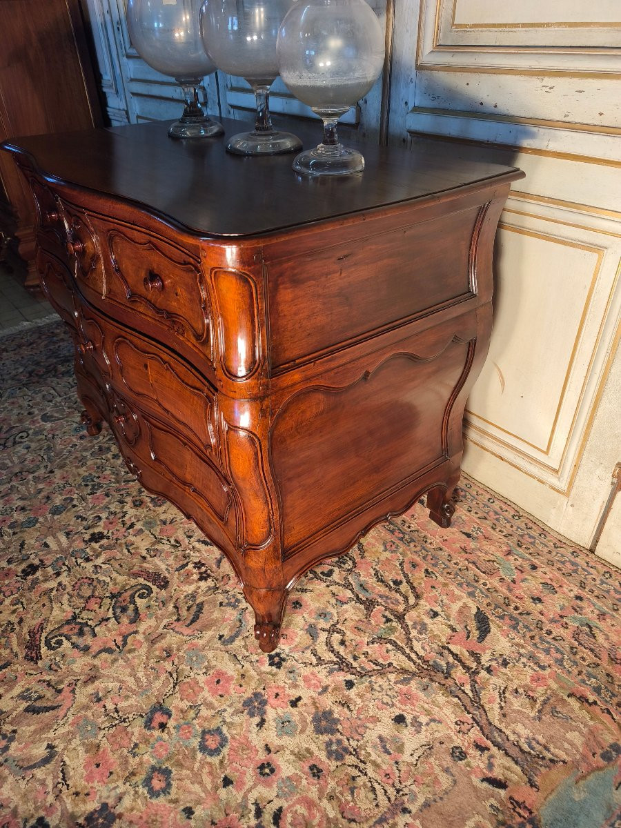 Small Louis XV Chest Of Drawers In Walnut, 18th Century -photo-4