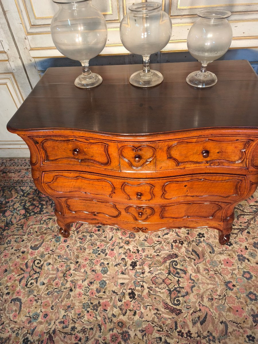 Small Louis XV Chest Of Drawers In Walnut, 18th Century -photo-2