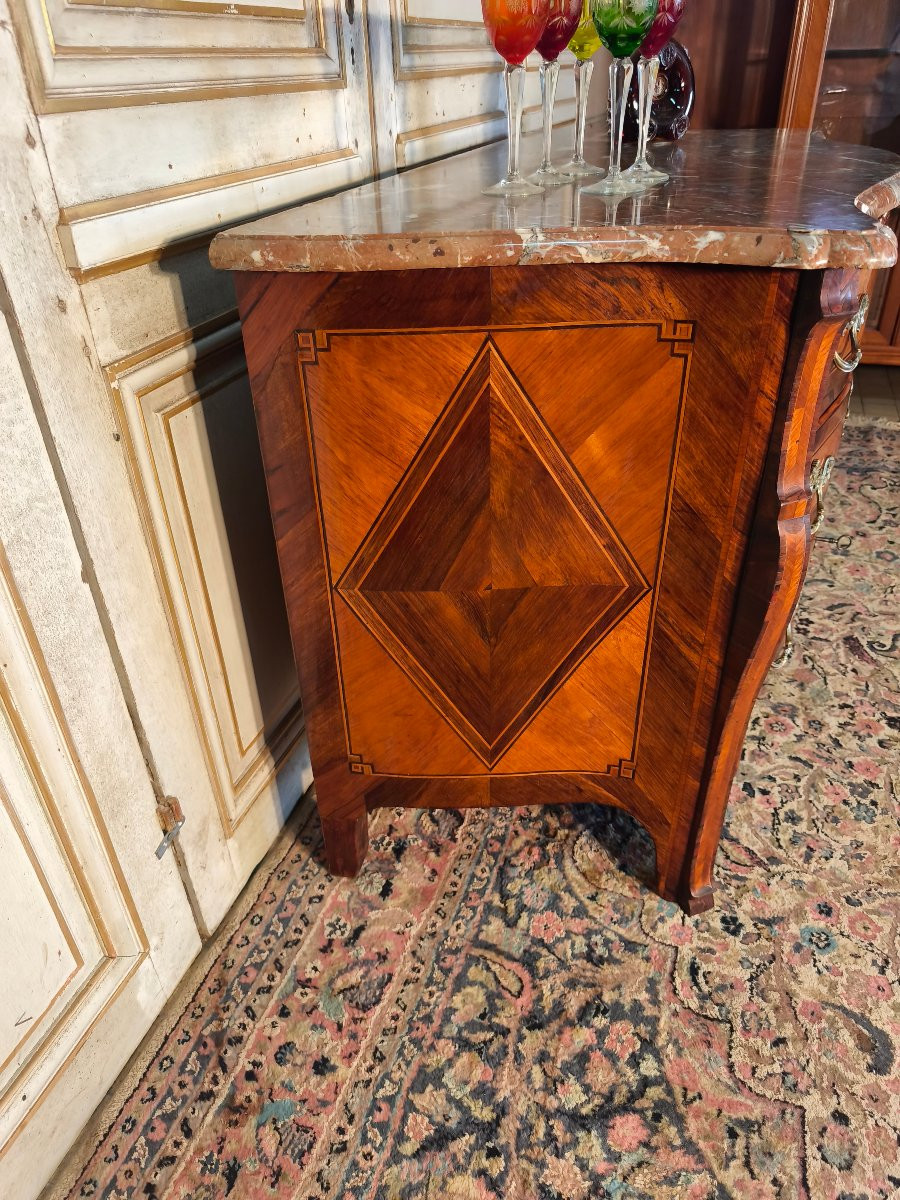 Commode en marqueterie 18 ème siècle louis XV -photo-3