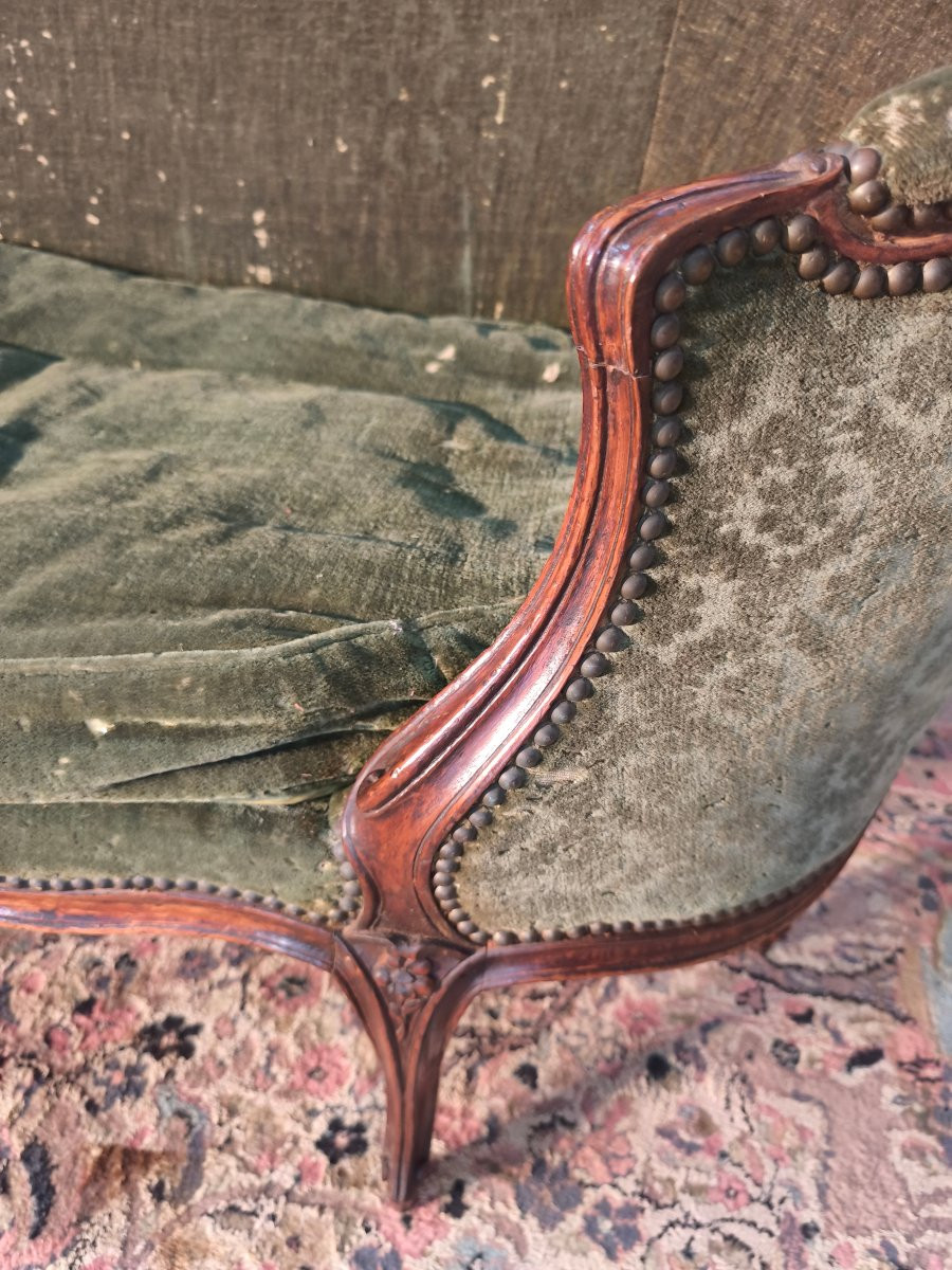 Louis XV Period Walnut Basket Sofa, 18th Century -photo-3