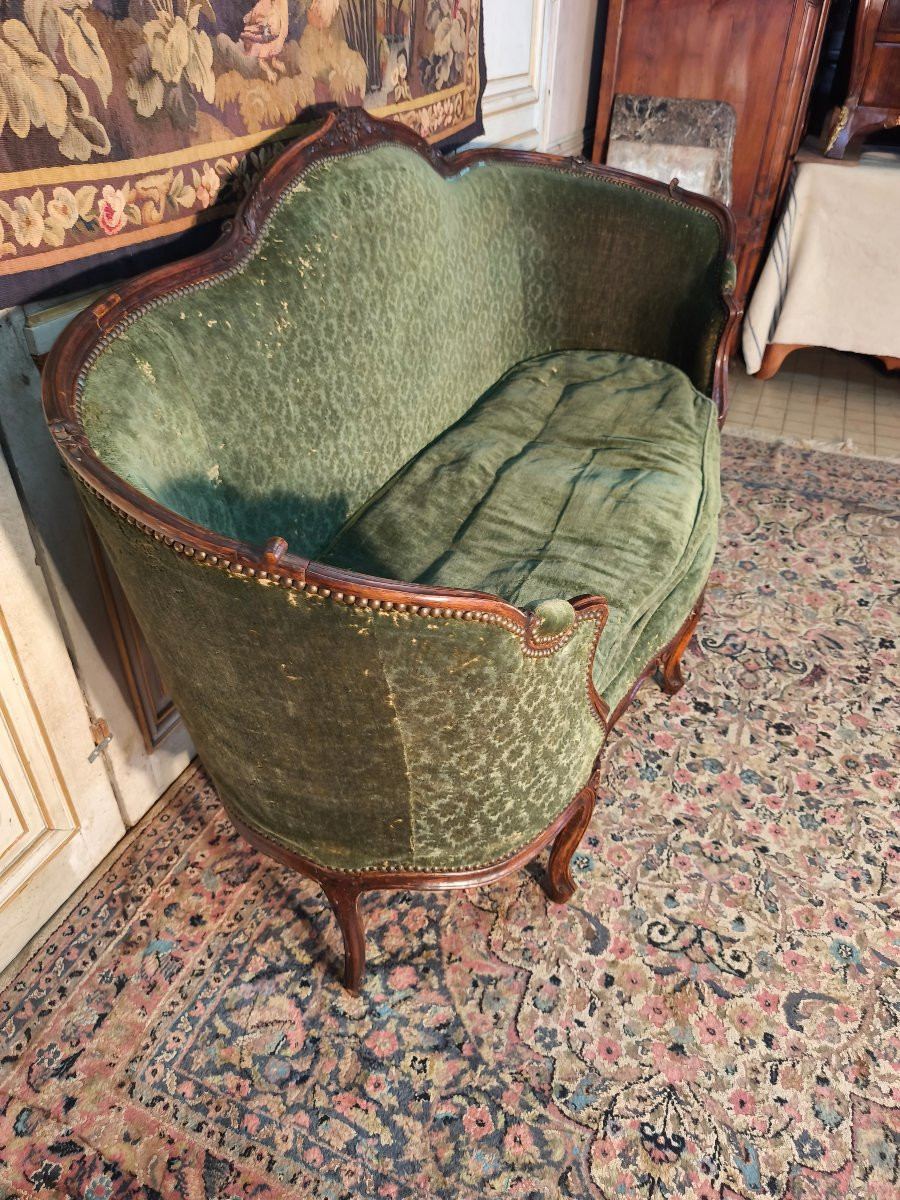 Louis XV Period Walnut Basket Sofa, 18th Century -photo-3