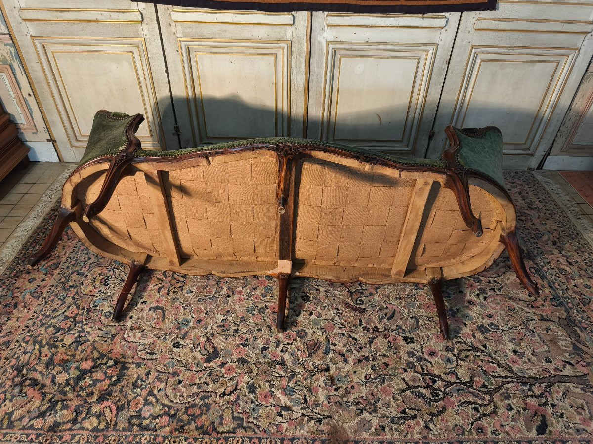 Louis XV Period Walnut Basket Sofa, 18th Century -photo-4
