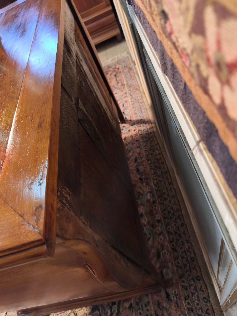 Commode tombeau louis XV en merisier du 18 ème siècle -photo-4