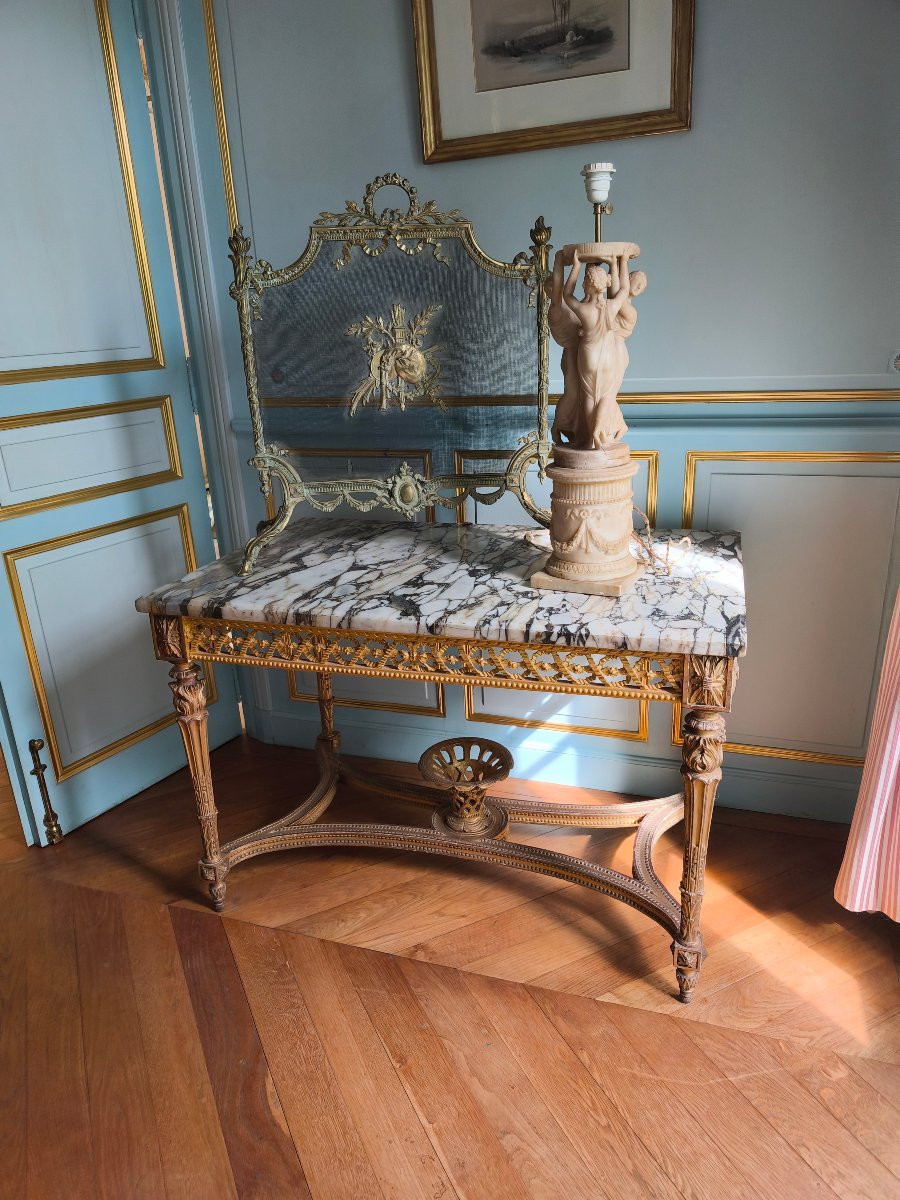 19th Century Louis XVI Giltwood Center Table Or Console -photo-2