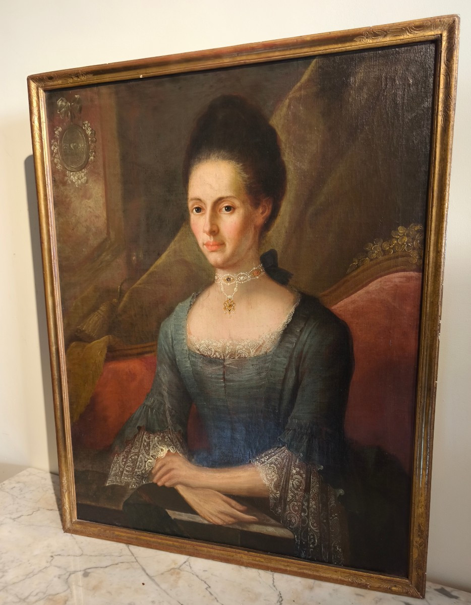 Portrait Of An Elegant 18th Century Hst 