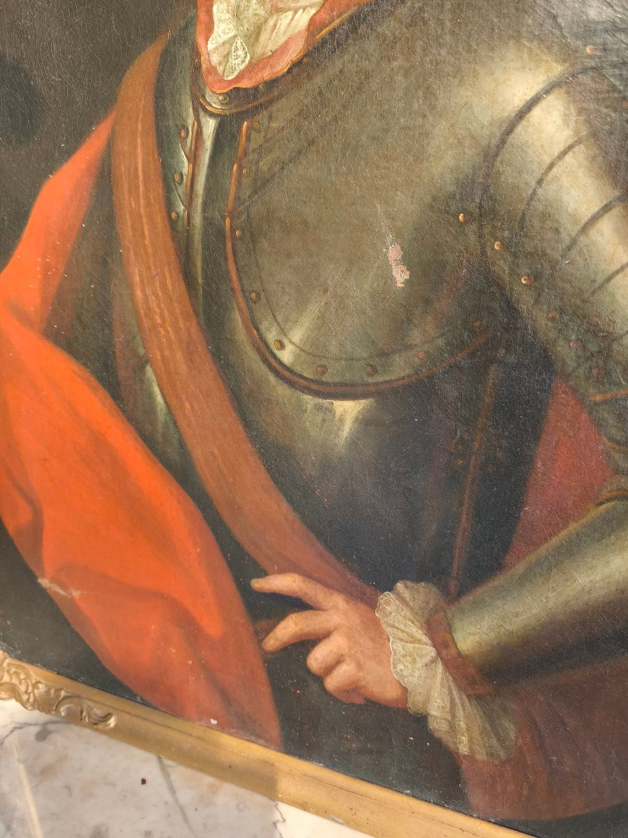 Portrait HST du seigneur Albert Ferdinand en armure 1716-photo-4