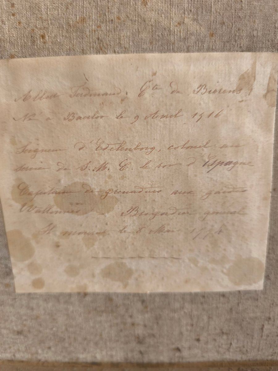 Portrait HST du seigneur Albert Ferdinand en armure 1716-photo-1