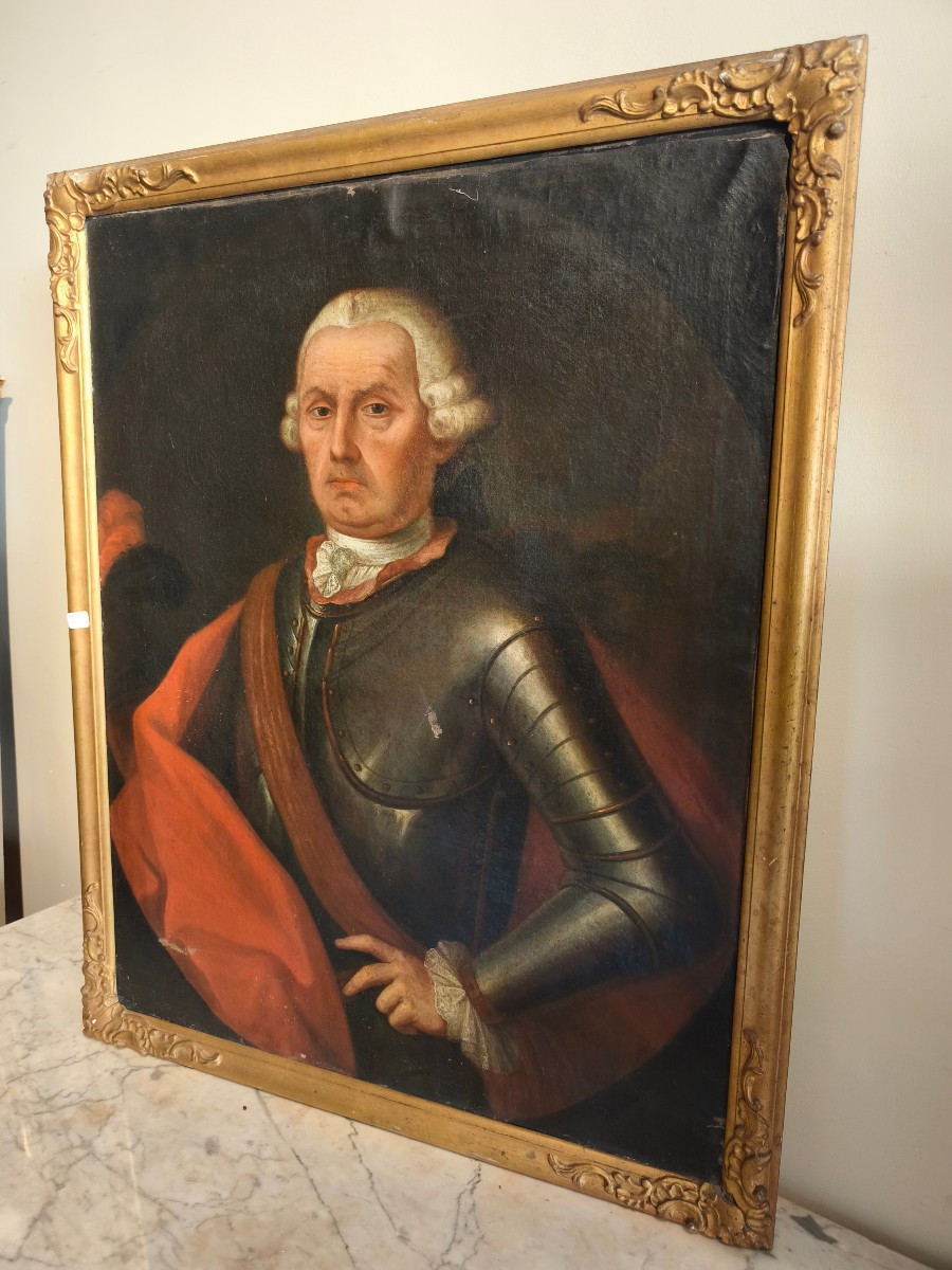 Portrait HST du seigneur Albert Ferdinand en armure 1716